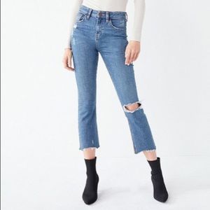 BDG Kick Flare High-Rise Cropped Jean- Distressed